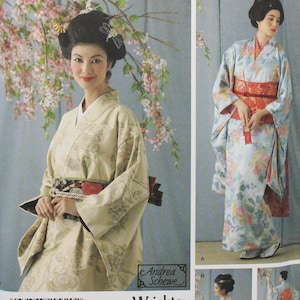 Simplicity Sewing Pattern 4080, Misses&#39; Kimono Costume, Uncut/FF, Misses&#39; Size 6 8 10 12, Japanese Geisha Kimono with Obi Belt Pattern