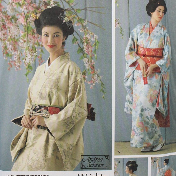 Simplicity Sewing Pattern 4080, Misses' Kimono Costume, Uncut/FF, Misses' Size 6 8 10 12, Japanese Geisha Kimono with Obi Belt Pattern