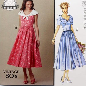 McCall&#39;s Sewing Pattern 8539, Misses&#39; Dress with Full Gathered Skirt, Uncut/FF, Misses&#39; Size 6 8 10 12 14, McCall&#39;s M8539