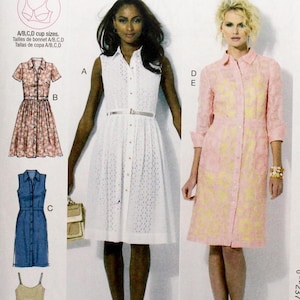 McCall&#39;s Sewing Pattern 6696, Misses&#39; Shirt Dresses and Slip, Uncut/FF, Misses&#39; Size 8 10 12 14 16, McCall&#39;s M6696