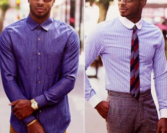 Simplicity Sewing Pattern 8427, Men's Fitted Shirt with Collar and Cuff Variations, Uncut/FF, Men's Size 44 46 48 50 52