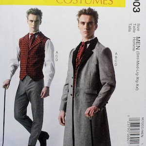 McCall's Sewing Pattern 7003, Men's Costume Vest, Coat, Pants and Tie Sewing Pattern, Uncut/FF, Men's Size S M L XL XXL, McCall's M7003