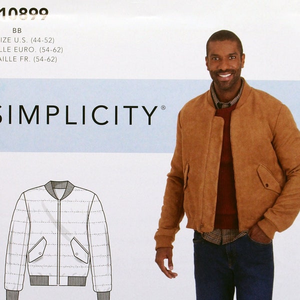 Simplicity Sewing Pattern R10899, Men's Relaxed Fit Jacket Sewing Pattern, Men's Size 44 46 48 50 52, Uncut/FF, Simplicity 9190