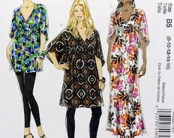 McCall's Sewing Pattern 6037, Misses' Loose-fitting Top, Tunic and Caftan, Uncut/FF, Misses' Size 8 10 12 14 16, McCall's M6037