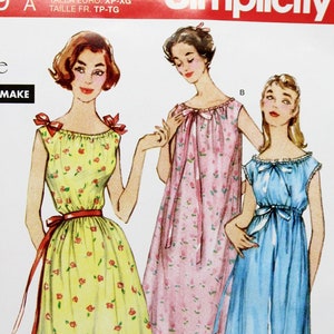 Simplicity Sewing Pattern 8799, Misses&#39; Retro Style Easy Nightgowns, Uncut/FF, Misses&#39; Size XS S M L XL (6 to 24)