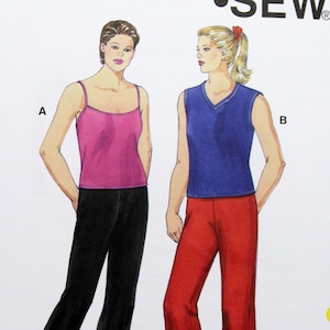 Kwik Sew 3277, Women&#39;s Knit Pants, Camisole and Sleeveless Top Sewing Pattern, Uncut/FF, Women&#39;s Size 1X 2X 3X 4X