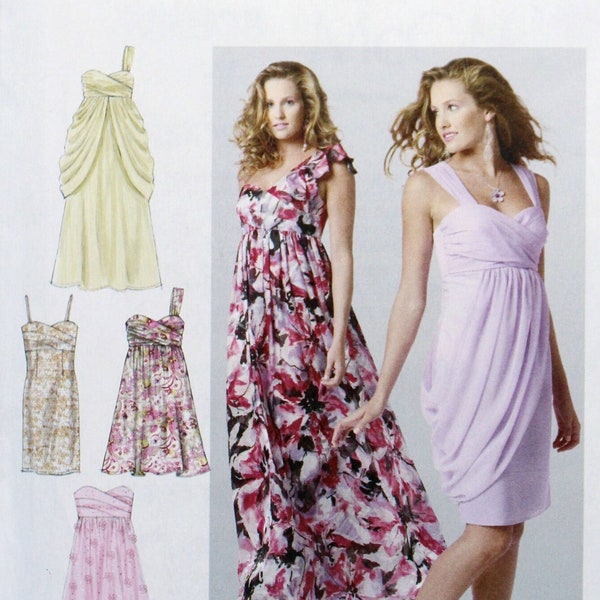 McCall's Sewing Pattern 6508, Misses' Lined Dress with or without Shoulder Straps, Misses' Size 4 6 8 10 12, Uncut/FF, McCall's M6508