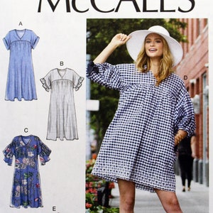 McCall&#39;s Sewing Pattern 7742 Misses&#39; Loose-fitting Dresses, Uncut/FF, Misses&#39; Size L XL, McCall&#39;s M7742