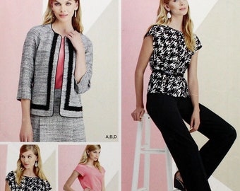 Simplicity Sewing Pattern 1202, Misses' Top, Skirt, Pants and Unlined Jacket, Misses' Size 16 18 20 22 24, Uncut/FF, Sew Stylish Pattern