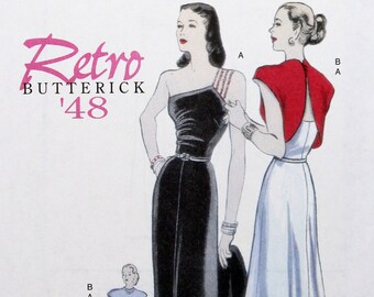 Butterick Sewing Pattern 5136, Misses' Retro Evening Dress and Jacket, Uncut/FF, Misses' Size 6 8 10 12, Butterick B5136