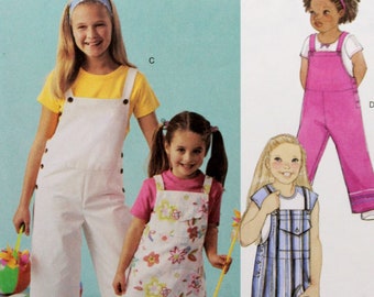 McCall's Sewing Pattern 4000, Children's Bib Jumper and Bib Jumpsuits Sewing Pattern, Children's Size 3 4 5 6, Uncut/FF