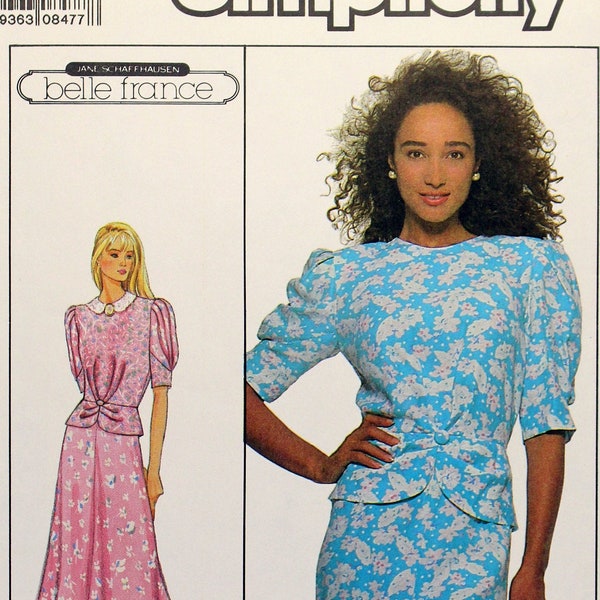 Simplicity Sewing Pattern 9037, Misses' Dress with Pleated Bodice, Peplum and Flared Skirt Sewing Pattern, Misses' Size 16, Bust 38", UC/FF