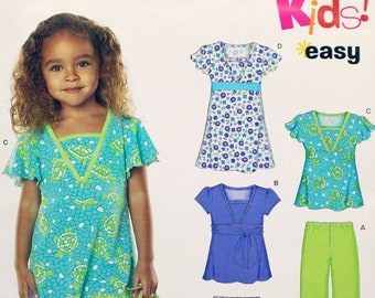 New Look Sewing Pattern 6797, Childs' Easy Knit Dress, Tunic and Pants Sewing Pattern, Childs' Size 3 4 5 6 7 8, Uncut/FF
