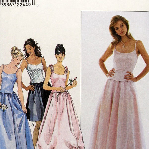 Simplicity Sewing Pattern 8499, Misses' Formal Bustier Top and Full Long Skirt, Misses' Size 6 8 10, Uncut/FF