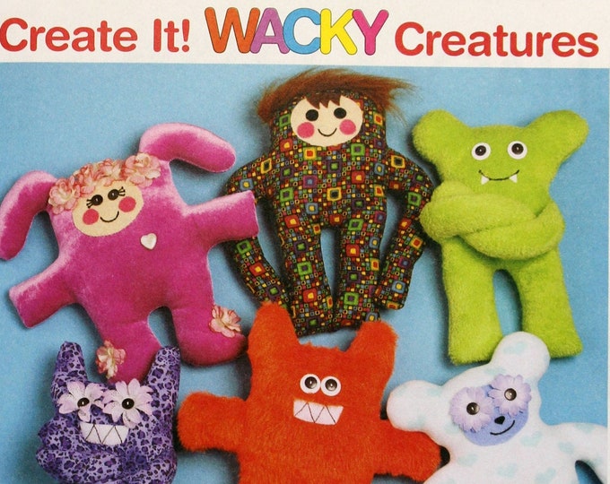 Wacky Pattern Material Mccall's Sewing Pattern 5826, Wacky Creatures Dolls, Cute Fabric ...