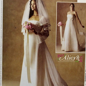 McCall&#39;s Sewing Pattern 3502, Misses&#39; Bridal Gown with Empire Waist Bodice and A-Line Skirt, Misses Size 6 8 10, Uncut/FF, Alicyn Exclusives