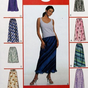 McCall&#39;s Sewing Pattern 2255, Misses&#39; Easy Pull-on Bias Skirt, Misses&#39; Size 8 10 12, Uncut/FF, Elastic Waist Skirt Pattern