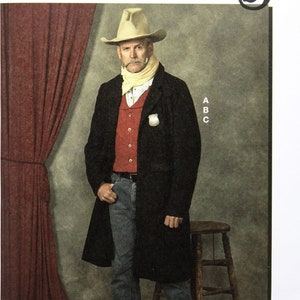 McCall&#39;s Sewing Pattern 8400, Men&#39;s Western Style Long Coat, Vest and Bandana Costume Pattern, Uncut/FF, Men&#39;s Size 34 36 38 40 42