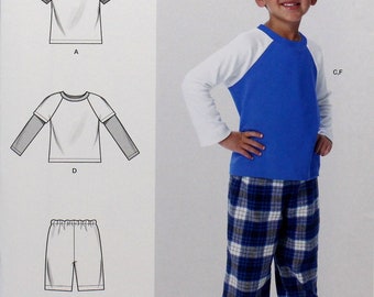 Simplicity Sewing Pattern R11175, Childs/Boys Easy Knit Tops, Shorts and Pants Sewing Pattern, Childs' Size 3 - 8, Uncut/FF, Simplicity 9205