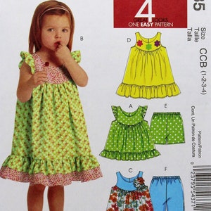 Mccall's Sewing Pattern 5835, Toddler's Easy Tops, Dresses, Shorts and ...