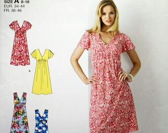 Simplicity 4721 UNCUT Size 3 4 5 6 Empire Waist Sleeveless Short Sleeves Straps Girls Fit and Flare Dress Pattern Sundress Jewel Neck