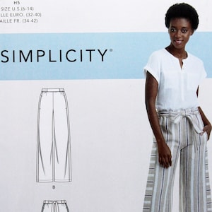 Simplicity Sewing Pattern 9146, Misses&#39; Pull-on Pants with Side Panel, Uncut/FF, Misses&#39; Size 6 8 10 12 14, Simplicity S9146