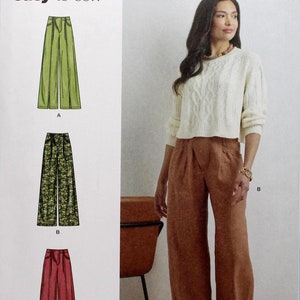パンツ Botanical Pattern Pleats Easy Pants Tapioca Trousers PDF Pattern: Beginner Wide Leg Pleated