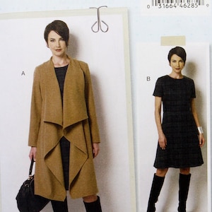 May include: A sewing pattern package featuring two women's fashion designs. The package includes a tan coat and a black dress. The brand name "lisette" is displayed at the top, with the pattern number B6244. The Butterick logo is visible.