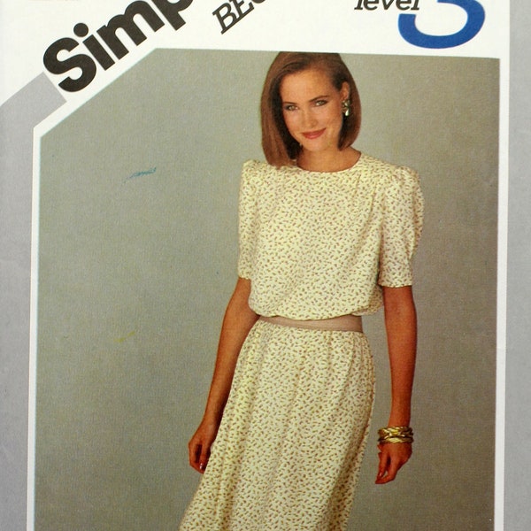 Simplicity Sewing Pattern 6240, Misses' Easy Dress with Elasticized Waistline and Jewel Neckline, Misses' Size 14, Bust 36", Uncut/FF