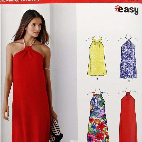New Look Sewing Pattern 6372, Misses' Easy Dress with Keyhole or Halter Neckline, Misses' size 6 8 10 12 14 16 18, Uncut/FF