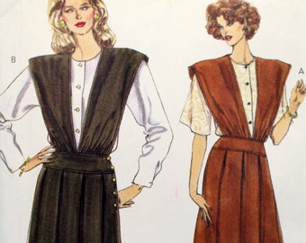 Vogue Sewing Pattern 7825, Misses' Jumper and Blouse, Uncut/FF, Misses' Size 6 8 10, Very Easy 1990's Sewing Pattern, Easy Jumper Pattern