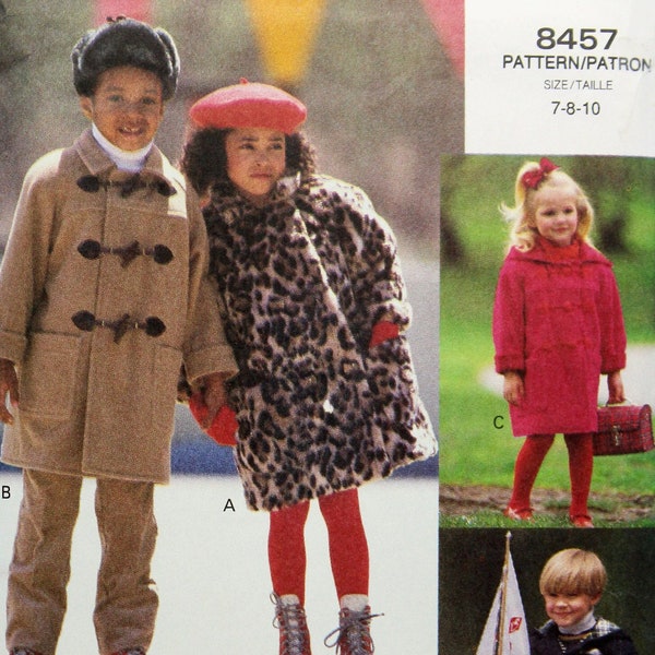 Vogue Sewing Pattern 8457, Girls' and Boy's Easy Double-Breasted Coat, Uncut/FF, Girls' and Boy's Size 7 8 10, Vogue Little Sport