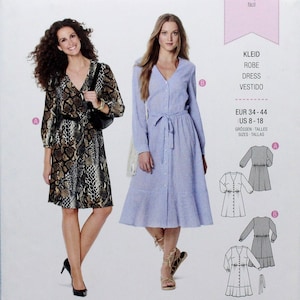 Burda Sewing Pattern 6237, Misses&#39; Front Button Dress With Flared Skirt, Misses&#39; Size 8 10 12 14 16 18, Uncut/FF, Burda Style