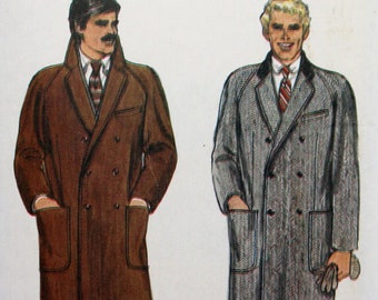 Vogue Sewing Pattern 7467, Men's Double-Breasted Coat, Men's Chest Size 40, Uncut/FF, Vintage Men's Coat Sewing Pattern