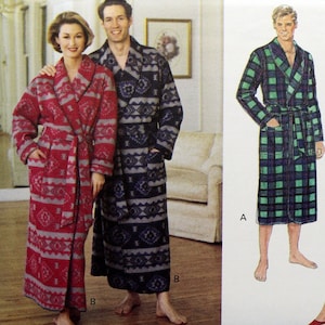 Butterick Sewing Pattern 3572, Misses&#39; and Men&#39;s Wrap Robe and Belt, Uncut/FF, Unisex Size XS S M