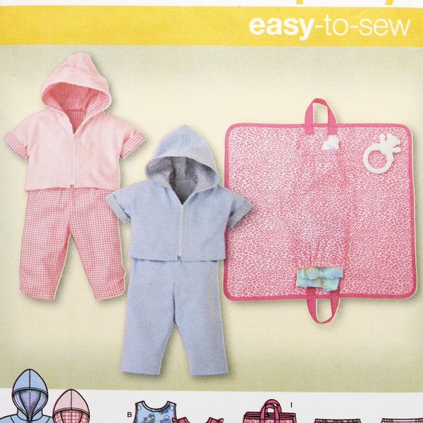 Simplicity Sewing Pattern 3766, Babies' Pants, Diaper Cover, Hoody, Changing Pad and Knit Boby Suit, Babies Size XXS XS S M L, Uncut/FF