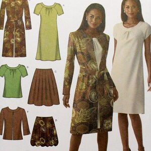 Simplicity Sewing Pattern 4045, Misses&#39; Easy Skirt, Bias Dress or Top and Unlined Coat or Jacket, Misses&#39; Size 6 8 10 12 14, Uncut/FF