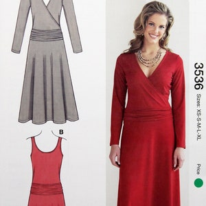 Kwik Sew 3536, Misses&#39; Stretch Knit Pullover Dresses Sewing Pattern, Uncut/FF, Misses&#39; Size XS S M L XL