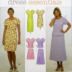 Simplicity Sewing Pattern 8086, Misses&#39;/Miss Petite Dress or Top and Skirt Sewing Pattern, Uncut/FF, Misses&#39; Size 14 16 18