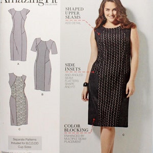Simplicity Sewing Pattern 1156, Women&#39;s Dress, Uncut/FF, Women&#39;s Size 20W 22W 24W 26W 28W, Amazing Fit Dress Sewing Pattern