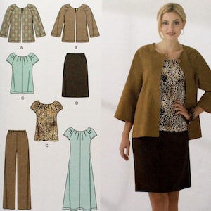 Simplicity Sewing Pattern 2372, Misses&#39; Jacket, Dress or Top, Skirt and Pants, Uncut/FF, Misses&#39; Size 10 12 14 16 18