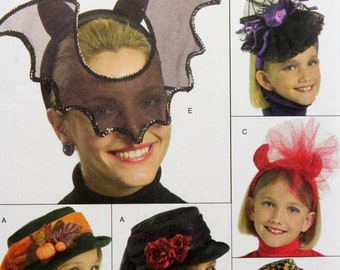 Butterick Sewing Pattern 5118, Misses' and Girls' Halloween Hat Sewing Pattern, Uncut/FF