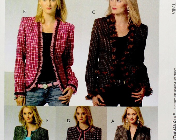 Mccall's Sewing Pattern 4972, Misses'/miss Petite Lined Jackets, Uncut ...