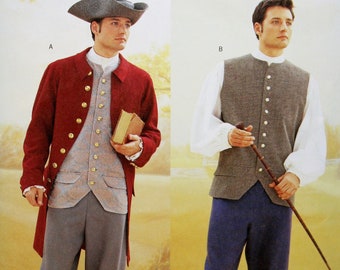 Butterick Sewing Pattern 3072, Men's Historical Costume - Coat Vest Shirt Pants Hat, Uncut/FF, Men's Size 38 40 42, Making History Pattern