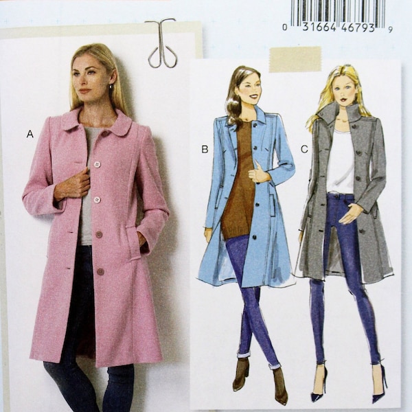 Butterick Sewing Pattern 6385, Misses' Fitted Coats, Misses' Size 6 8 10 12 14, Uncut/FF, Lisette Coat Sewing Pattern