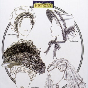 Butterick Sewing Pattern 4210, Misses' Hats, Hat Styles from 18th and 19th Century, Turn of the Century and Elizabethan Eras, Uncut/FF, OSZ