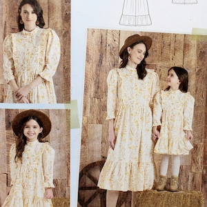 Simplicity Sewing Pattern 9653, Children&#39;s and Misses&#39; Prairie Dress, Uncut/FF, Child Size 3 4 5 6 7 8; Misses&#39; Size XS S M L XL
