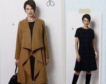 Butterick Sewing Pattern 6244, Women's Draped Collar Coat and Dress, Uncut/FF, Womens Size 18W 20W 22W 24W, Butterick B6244, Lisette Pattern