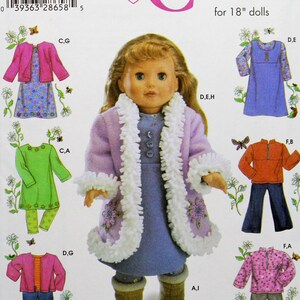 Simplicity Sewing Pattern 4786, Doll Clothes for 18&quot; Dolls Sewing Pattern, Uncut/FF, Elaine Heigl Designs