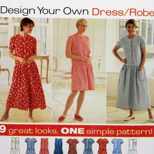 Simplicity Sewing Pattern 7102, Misses' Drop Waist Dress and Romper, Uncut/FF, Design Your Own Dress Sewing Pattern